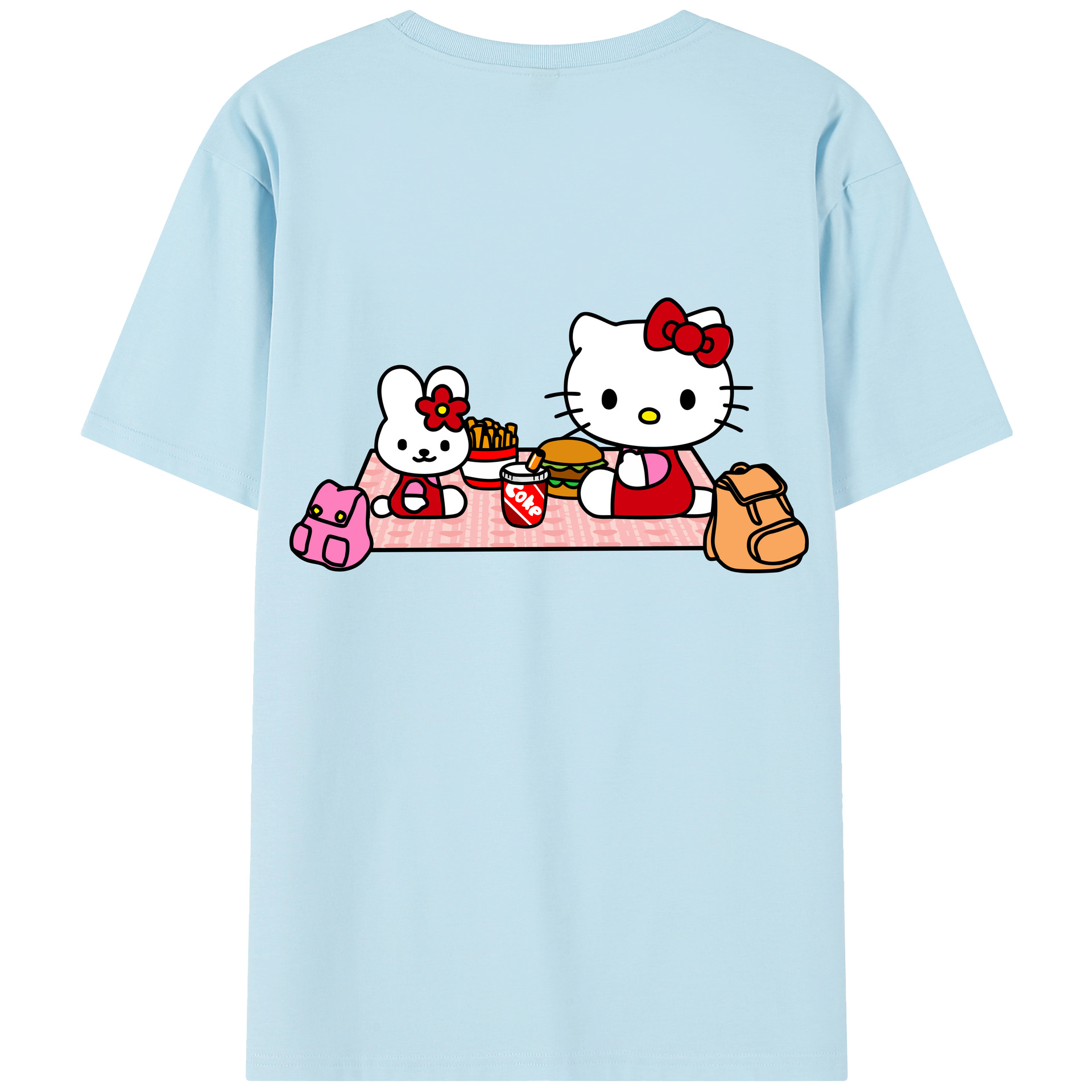 （画像用） Hello Kitty ハローキティ 綿100％半袖Tシャツ（背面プリント）